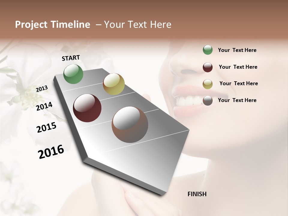 A Beautiful Woman With Flowers In The Background PowerPoint Template