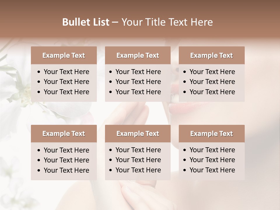 A Beautiful Woman With Flowers In The Background PowerPoint Template