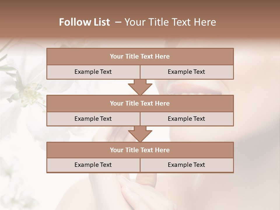 A Beautiful Woman With Flowers In The Background PowerPoint Template