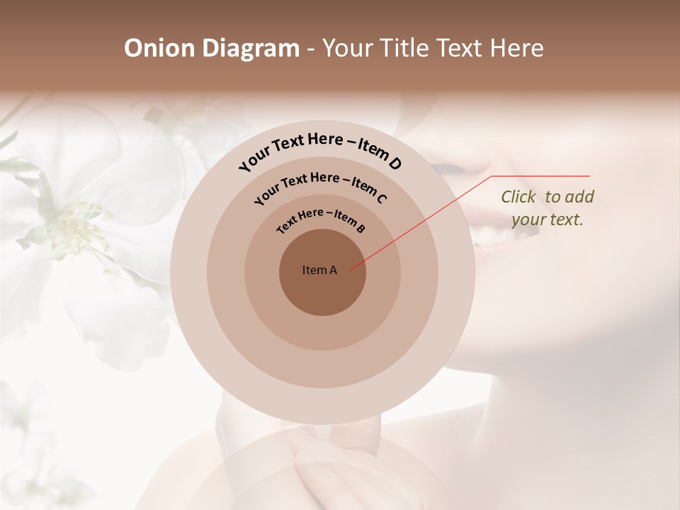 A Beautiful Woman With Flowers In The Background PowerPoint Template