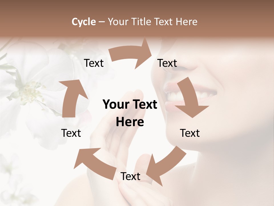 A Beautiful Woman With Flowers In The Background PowerPoint Template