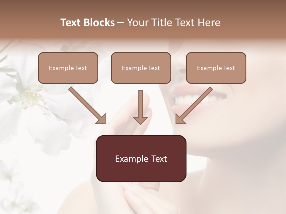 A Beautiful Woman With Flowers In The Background PowerPoint Template