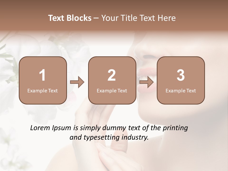 A Beautiful Woman With Flowers In The Background PowerPoint Template