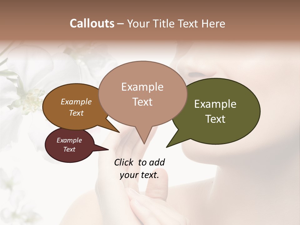 A Beautiful Woman With Flowers In The Background PowerPoint Template