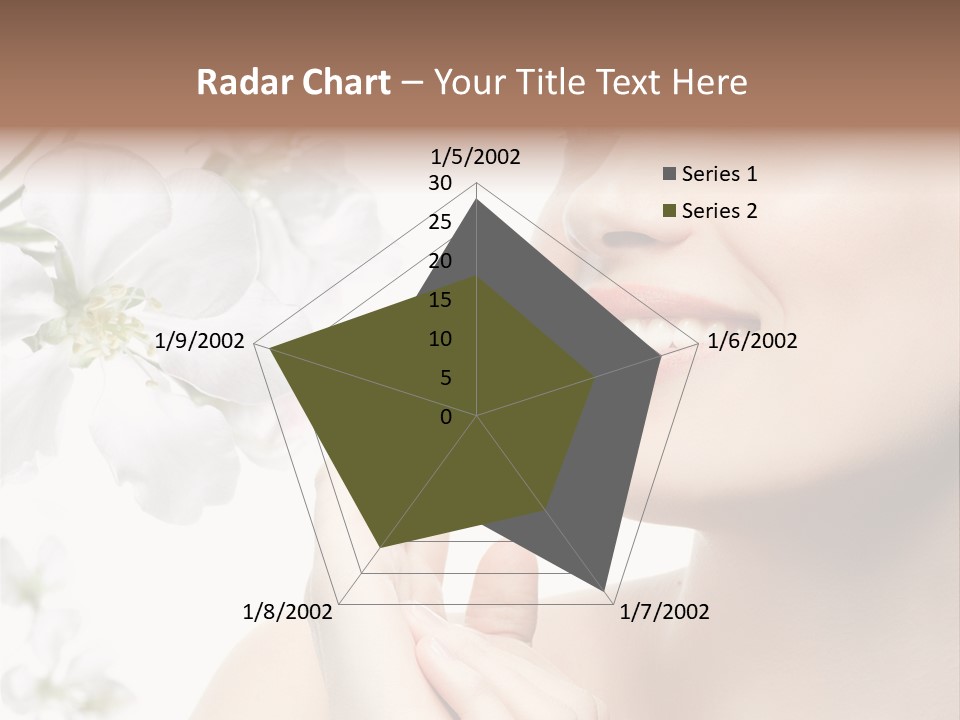 A Beautiful Woman With Flowers In The Background PowerPoint Template