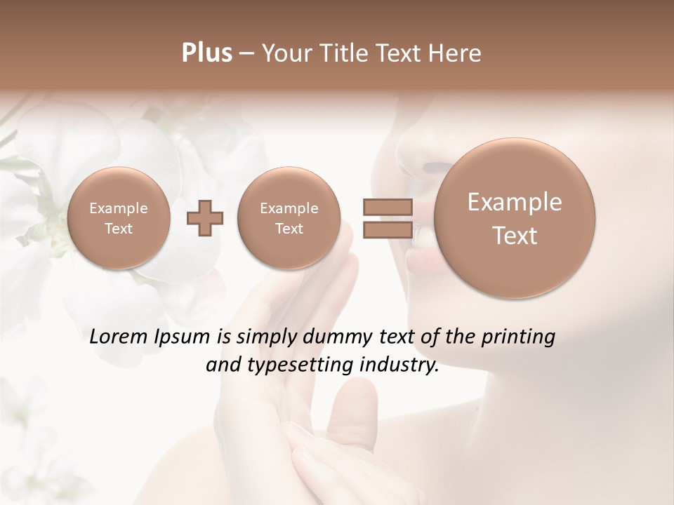 A Beautiful Woman With Flowers In The Background PowerPoint Template