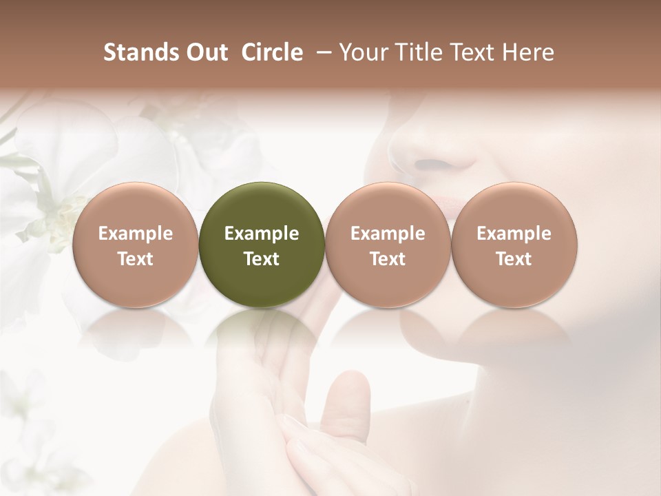 A Beautiful Woman With Flowers In The Background PowerPoint Template