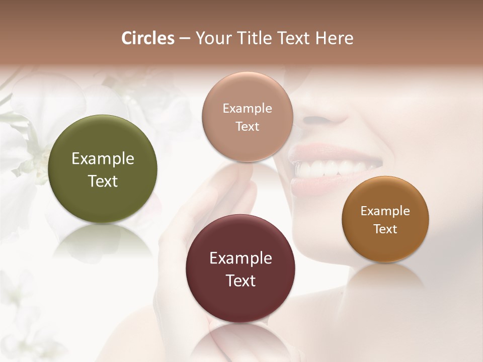 A Beautiful Woman With Flowers In The Background PowerPoint Template