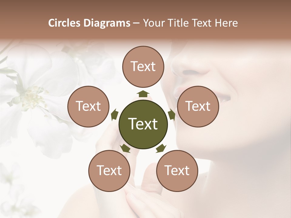 A Beautiful Woman With Flowers In The Background PowerPoint Template