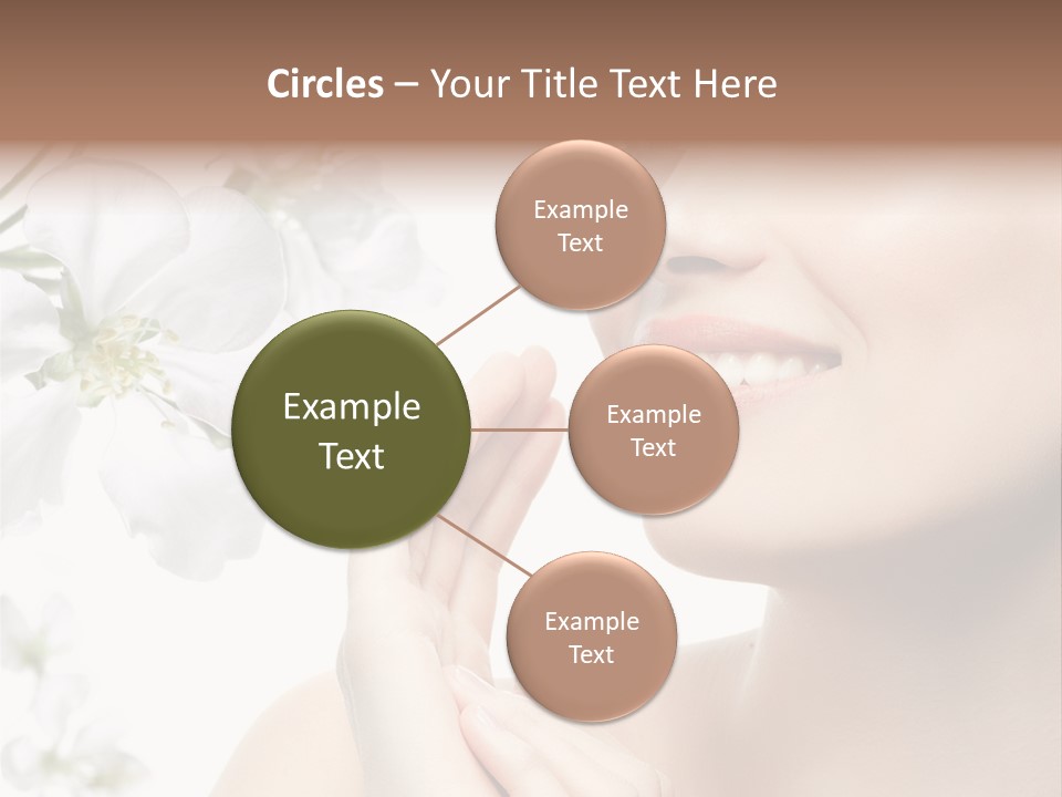 A Beautiful Woman With Flowers In The Background PowerPoint Template