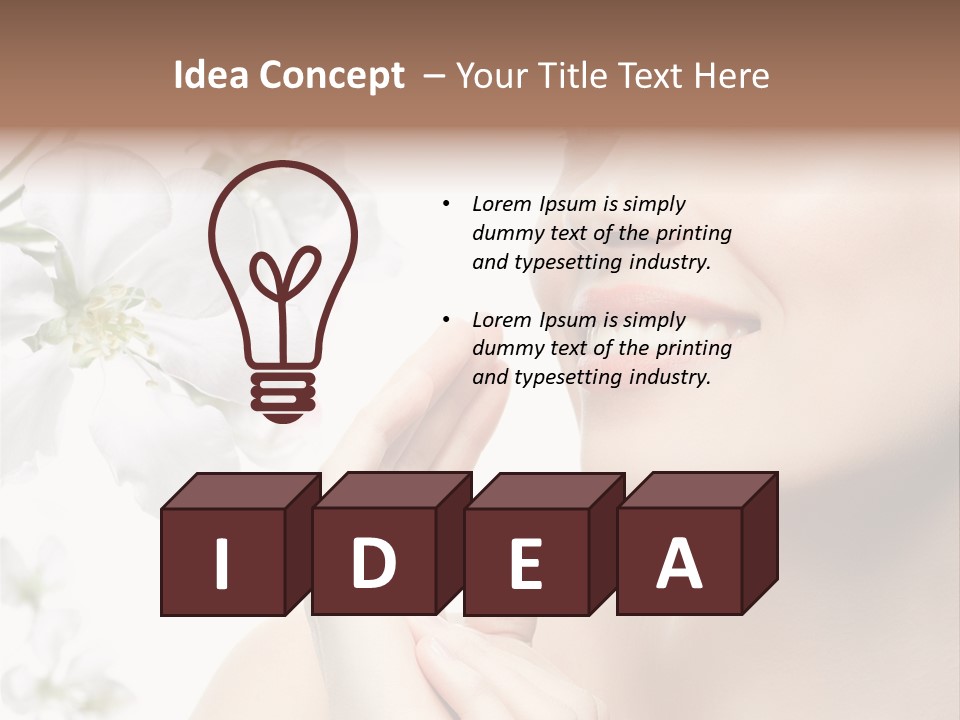 A Beautiful Woman With Flowers In The Background PowerPoint Template