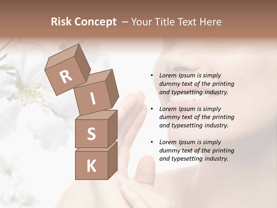 A Beautiful Woman With Flowers In The Background PowerPoint Template