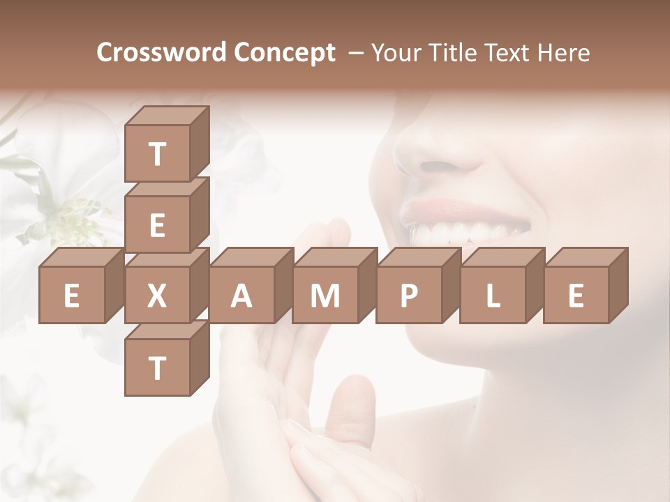 A Beautiful Woman With Flowers In The Background PowerPoint Template