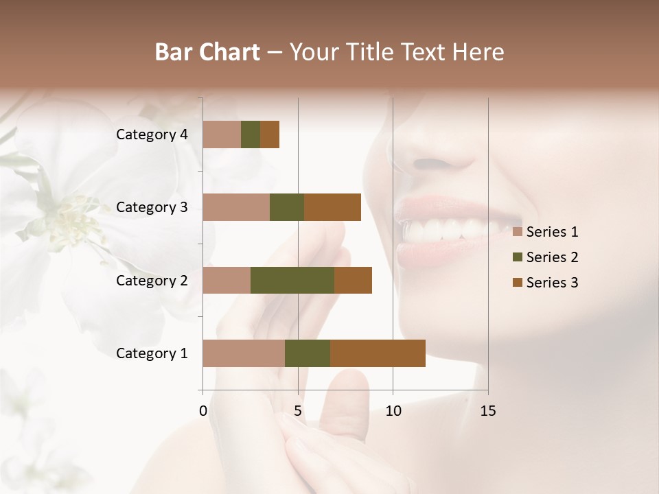 A Beautiful Woman With Flowers In The Background PowerPoint Template