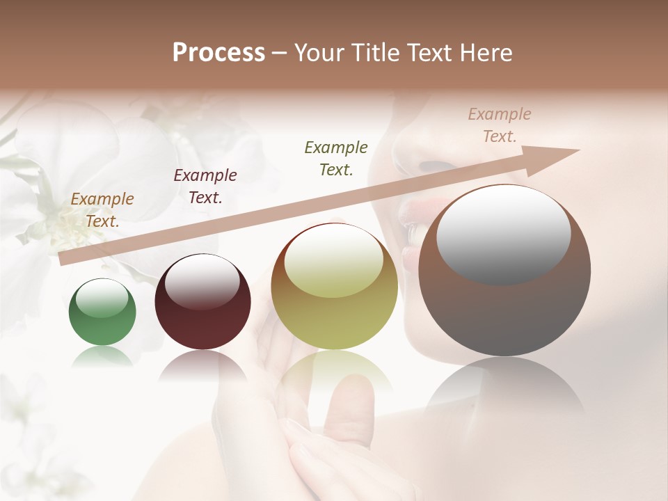 A Beautiful Woman With Flowers In The Background PowerPoint Template