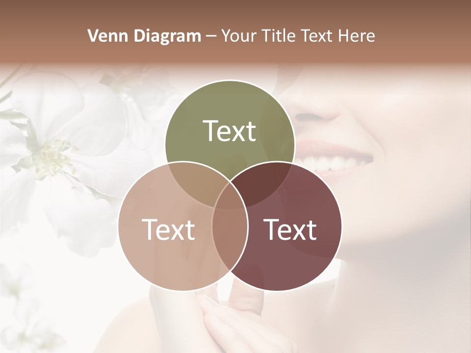 A Beautiful Woman With Flowers In The Background PowerPoint Template