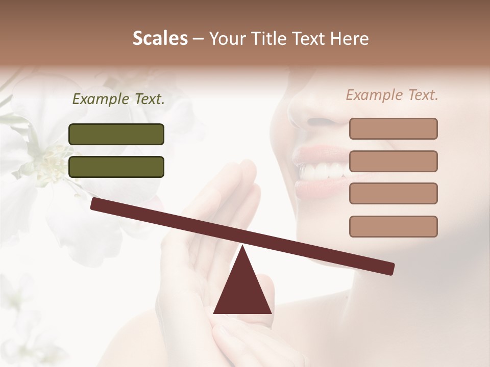 A Beautiful Woman With Flowers In The Background PowerPoint Template