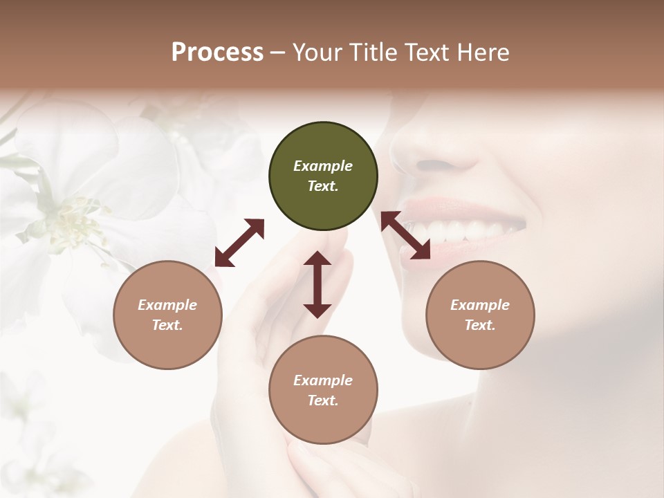 A Beautiful Woman With Flowers In The Background PowerPoint Template