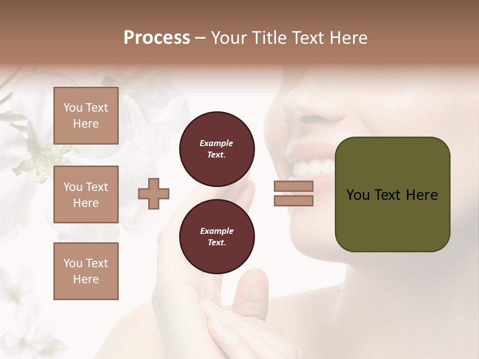 A Beautiful Woman With Flowers In The Background PowerPoint Template