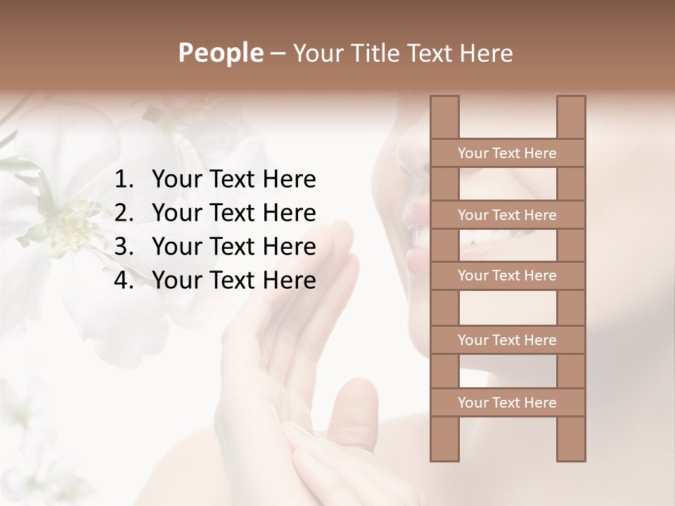 A Beautiful Woman With Flowers In The Background PowerPoint Template