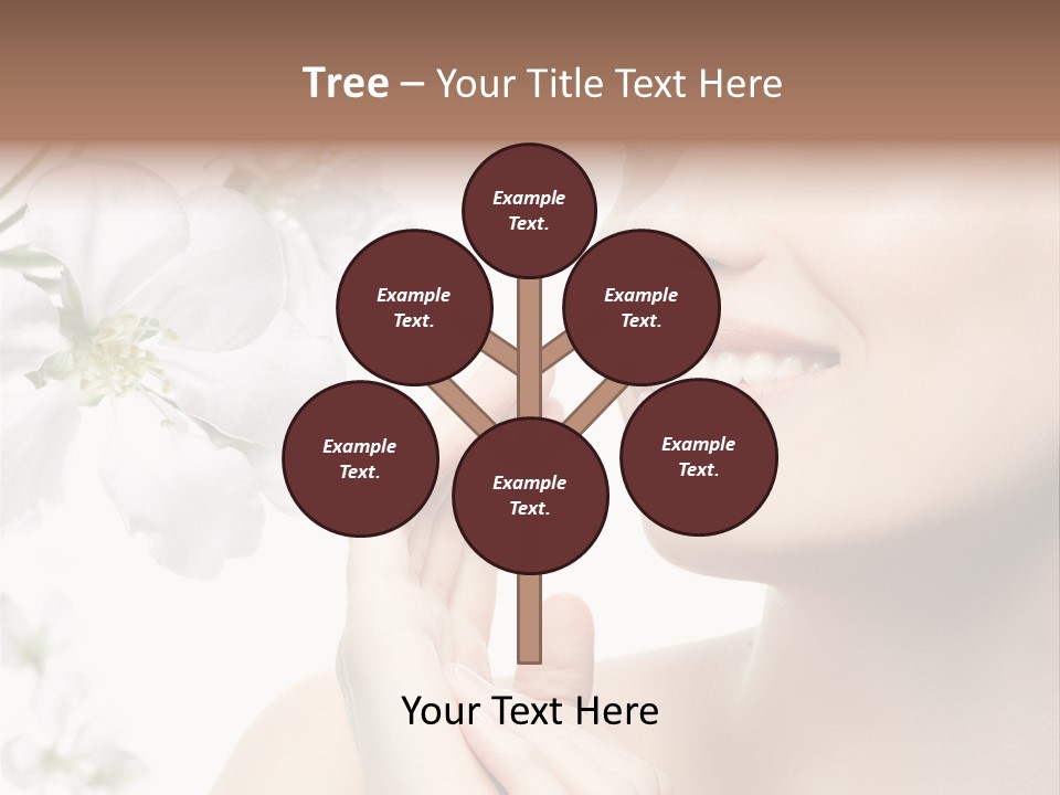 A Beautiful Woman With Flowers In The Background PowerPoint Template