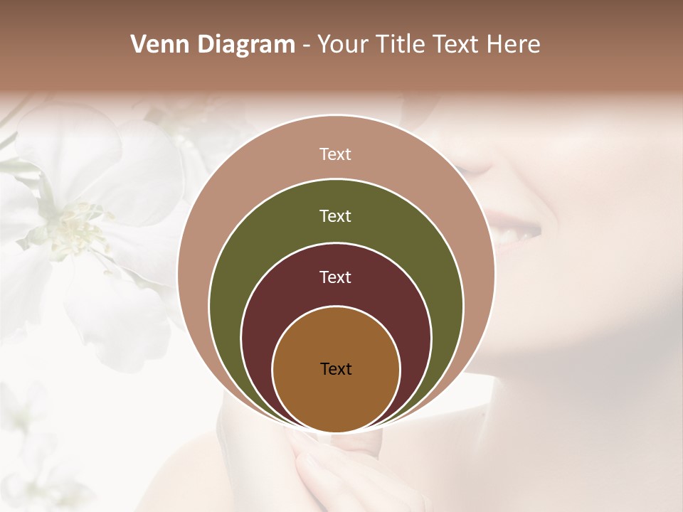 A Beautiful Woman With Flowers In The Background PowerPoint Template