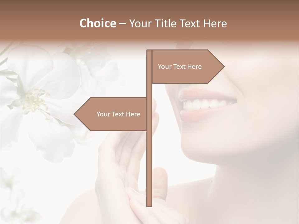 A Beautiful Woman With Flowers In The Background PowerPoint Template