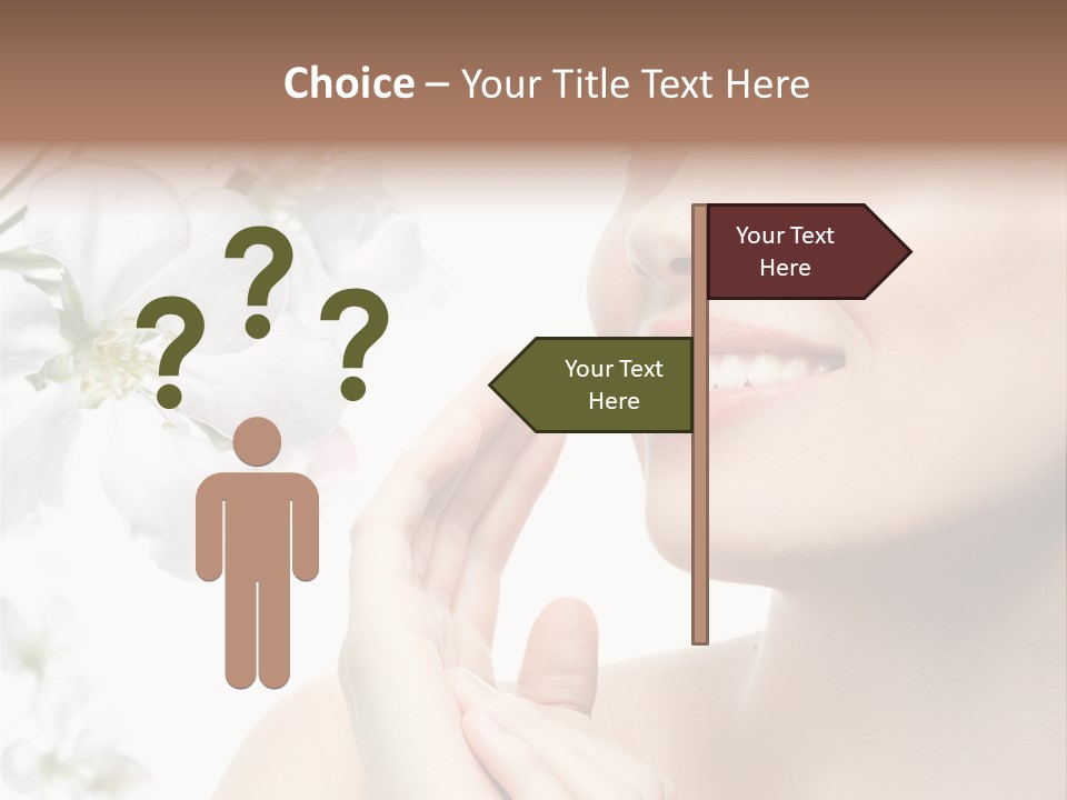 A Beautiful Woman With Flowers In The Background PowerPoint Template