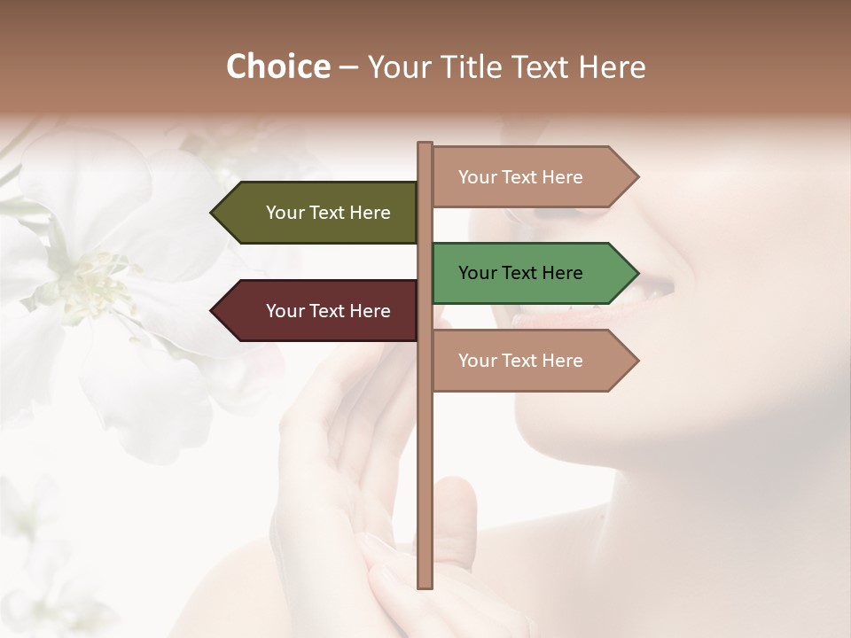 A Beautiful Woman With Flowers In The Background PowerPoint Template