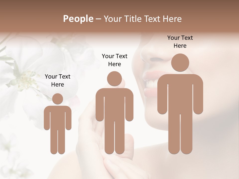 A Beautiful Woman With Flowers In The Background PowerPoint Template