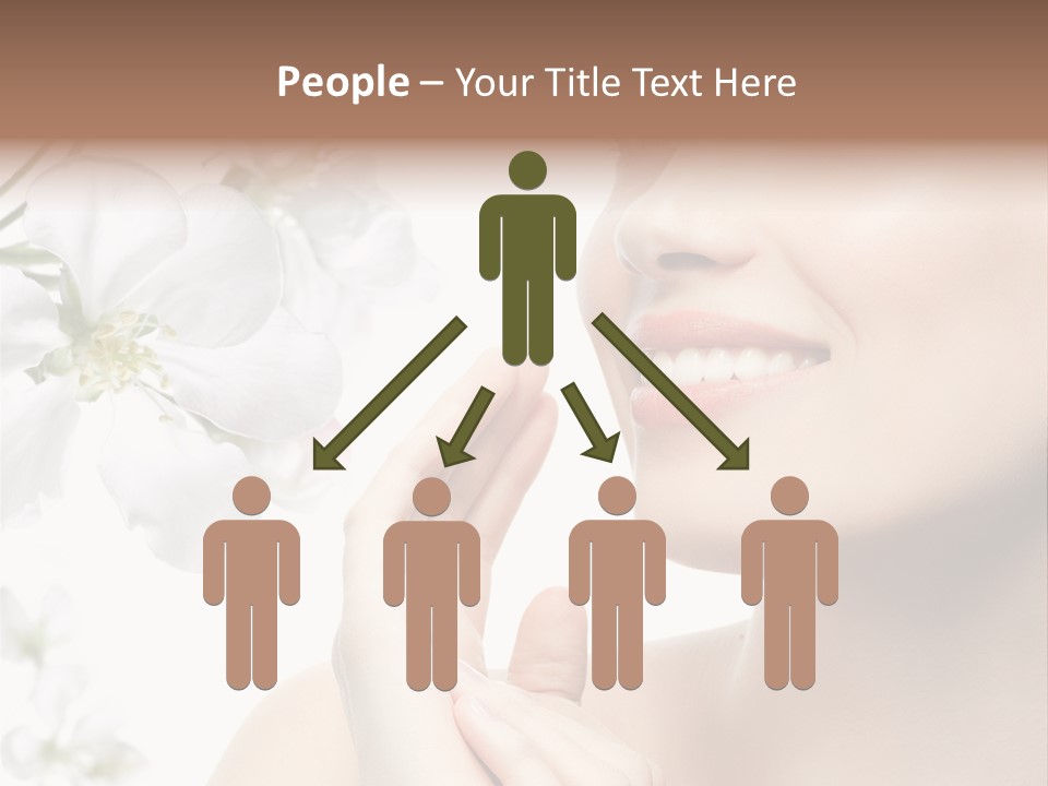 A Beautiful Woman With Flowers In The Background PowerPoint Template