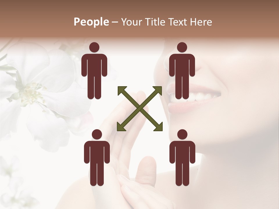 A Beautiful Woman With Flowers In The Background PowerPoint Template