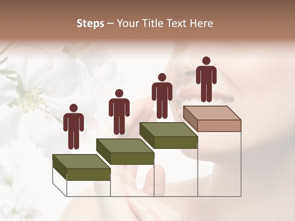 A Beautiful Woman With Flowers In The Background PowerPoint Template