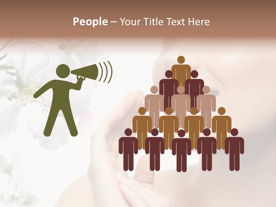 A Beautiful Woman With Flowers In The Background PowerPoint Template