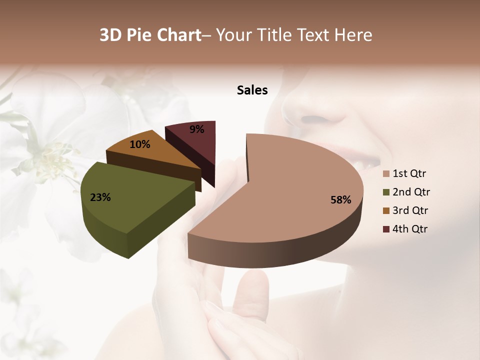 A Beautiful Woman With Flowers In The Background PowerPoint Template