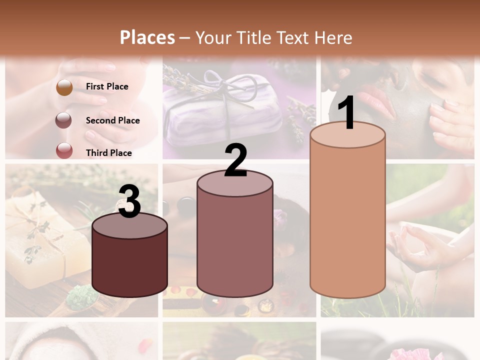 A Collage Of Photos With A Woman's Face And Hands PowerPoint Template