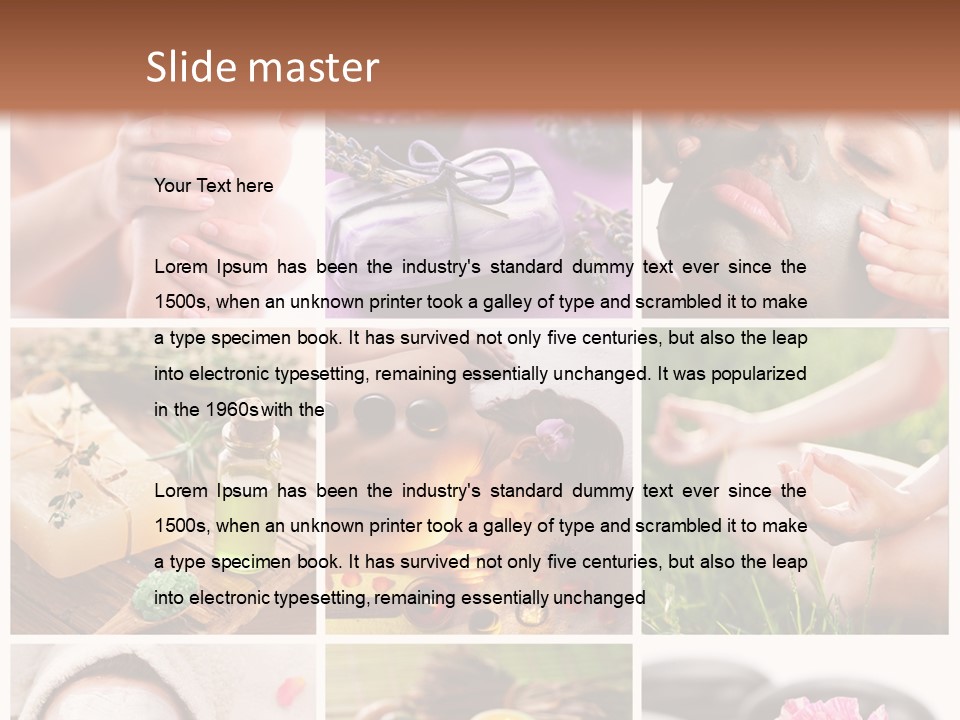 A Collage Of Photos With A Woman's Face And Hands PowerPoint Template