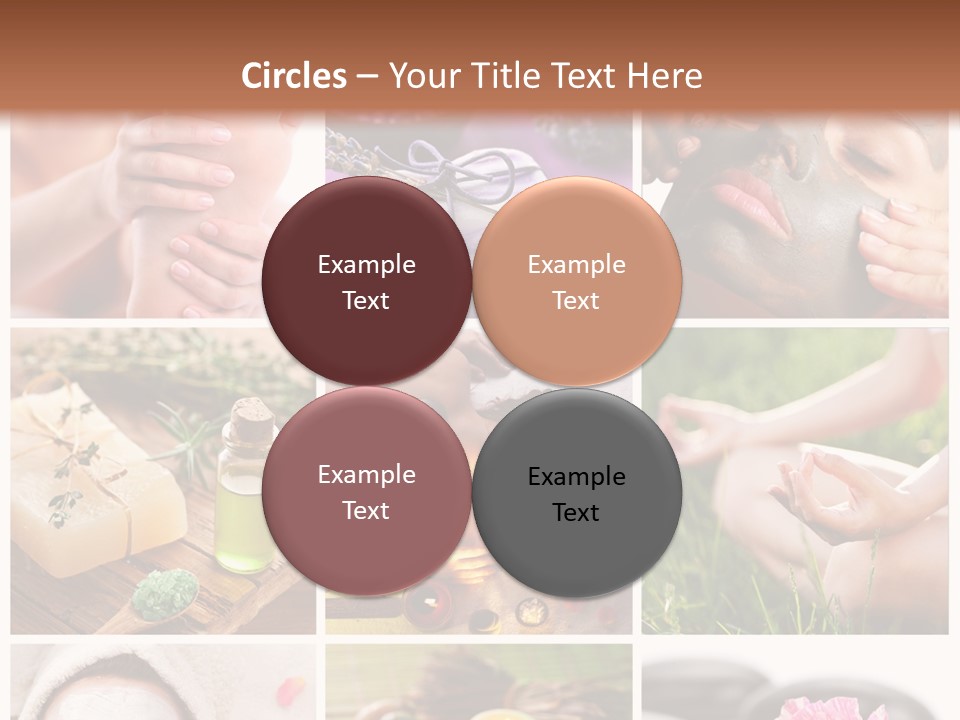 A Collage Of Photos With A Woman's Face And Hands PowerPoint Template