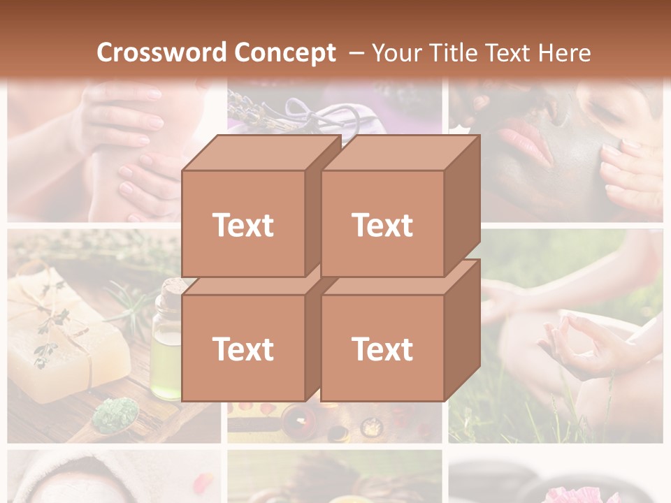 A Collage Of Photos With A Woman's Face And Hands PowerPoint Template