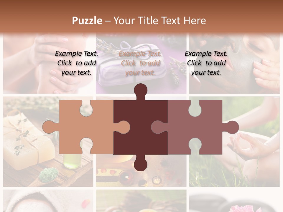 A Collage Of Photos With A Woman's Face And Hands PowerPoint Template