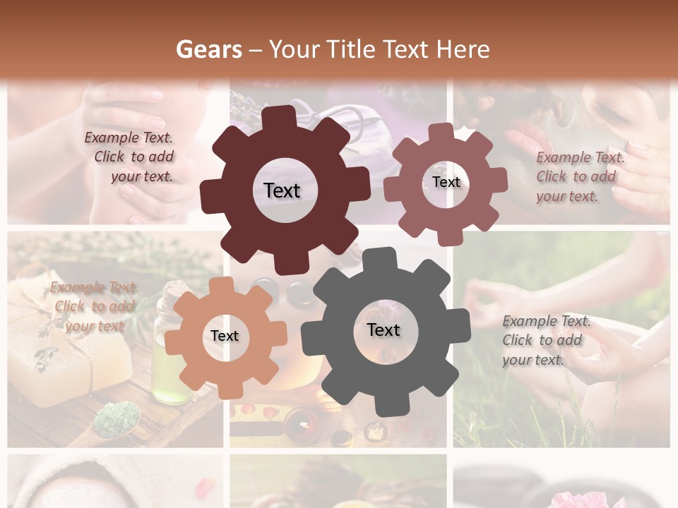 A Collage Of Photos With A Woman's Face And Hands PowerPoint Template