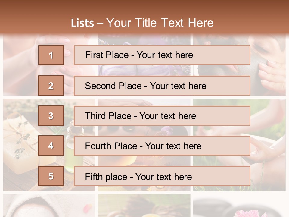 A Collage Of Photos With A Woman's Face And Hands PowerPoint Template