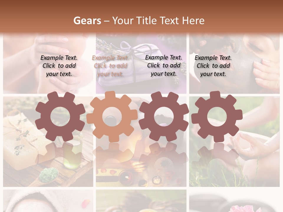 A Collage Of Photos With A Woman's Face And Hands PowerPoint Template