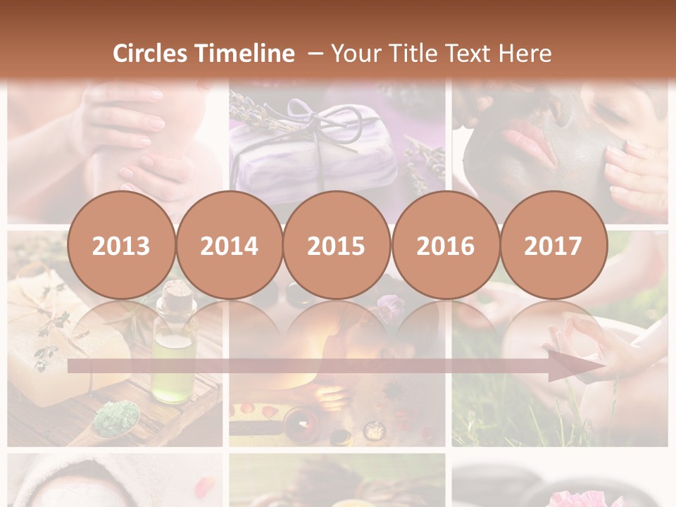 A Collage Of Photos With A Woman's Face And Hands PowerPoint Template