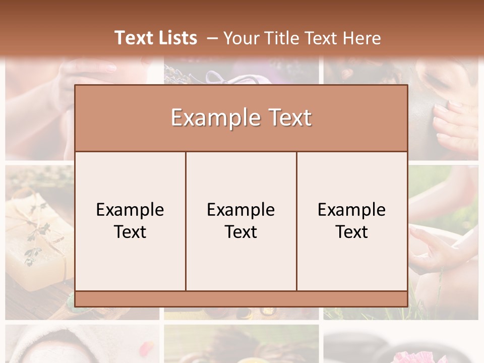 A Collage Of Photos With A Woman's Face And Hands PowerPoint Template
