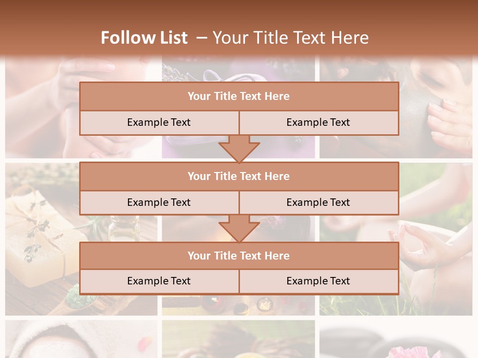 A Collage Of Photos With A Woman's Face And Hands PowerPoint Template