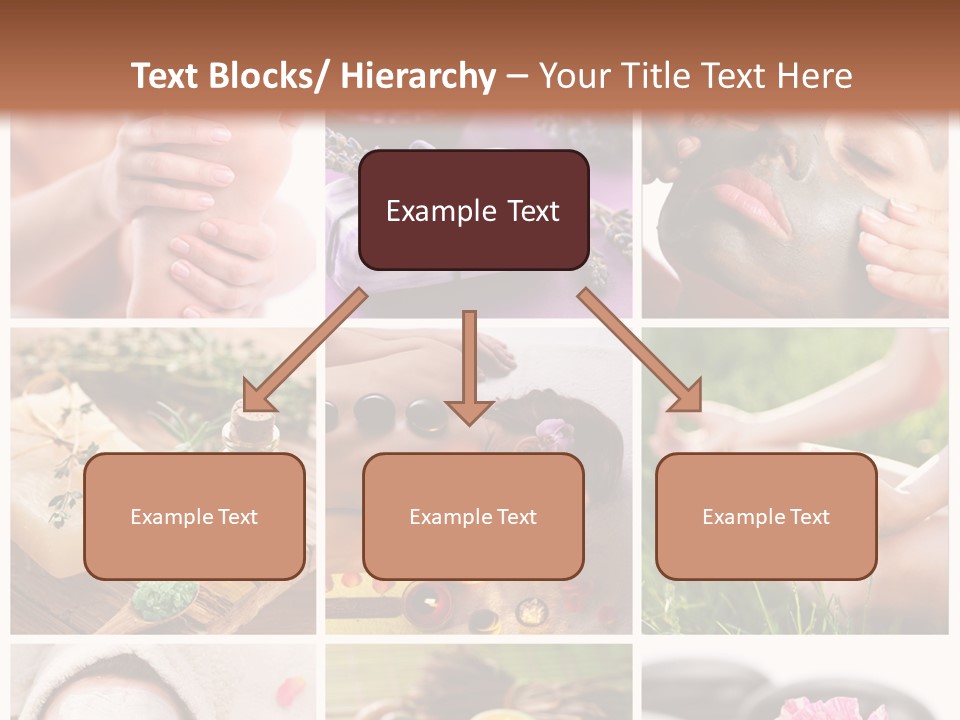 A Collage Of Photos With A Woman's Face And Hands PowerPoint Template