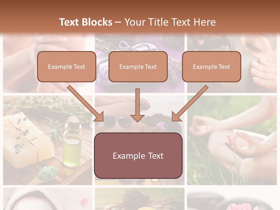 A Collage Of Photos With A Woman's Face And Hands PowerPoint Template