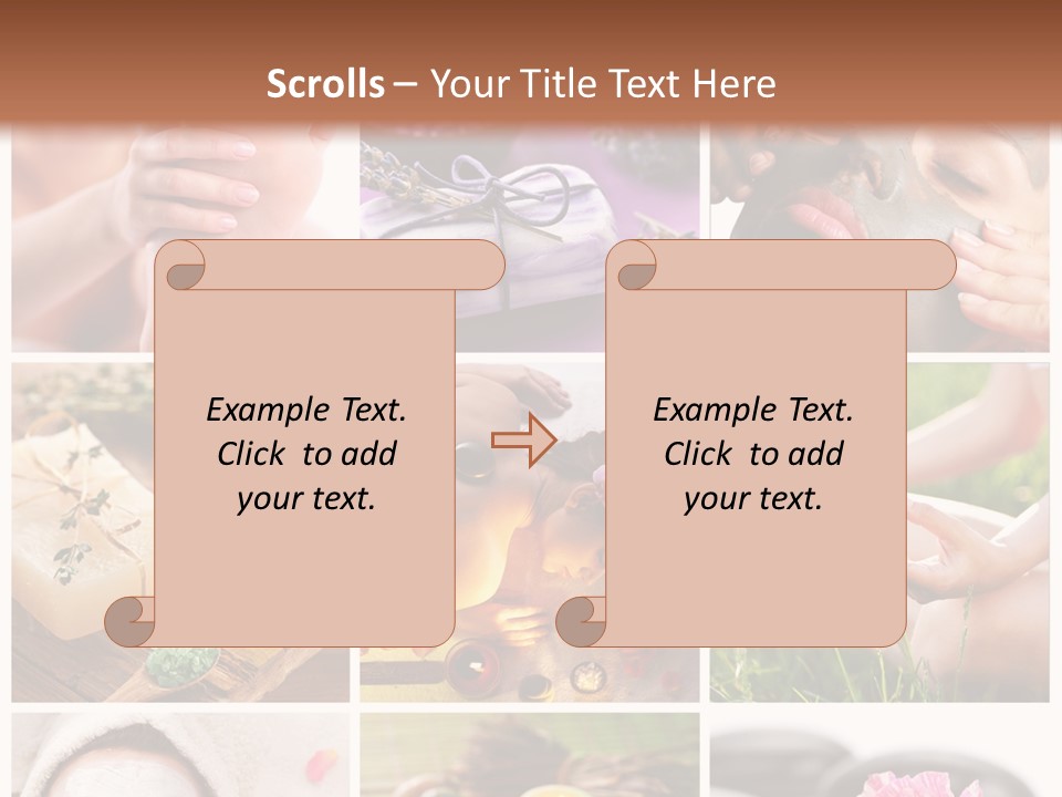 A Collage Of Photos With A Woman's Face And Hands PowerPoint Template