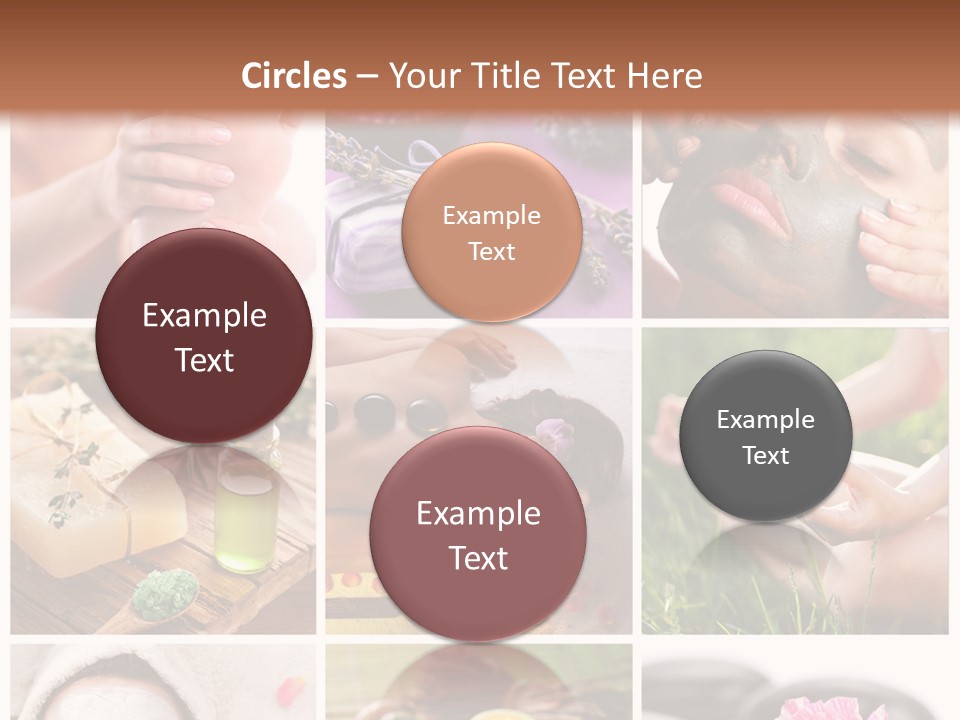 A Collage Of Photos With A Woman's Face And Hands PowerPoint Template